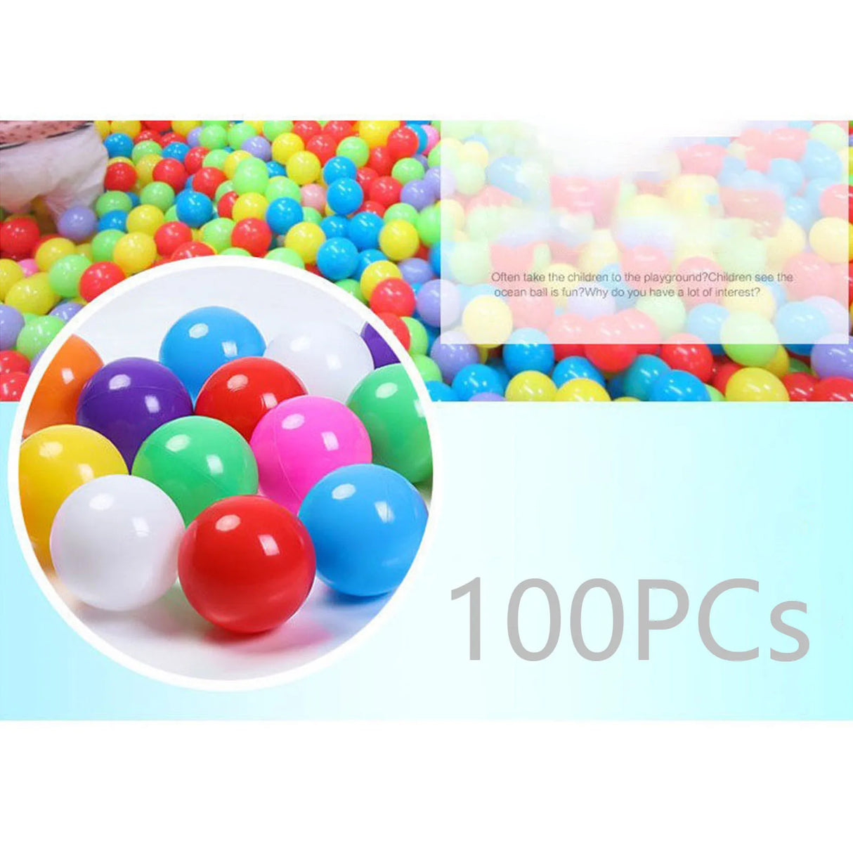 100Pcs 55MM Baby Plastic Balls Water Pool Ocean
