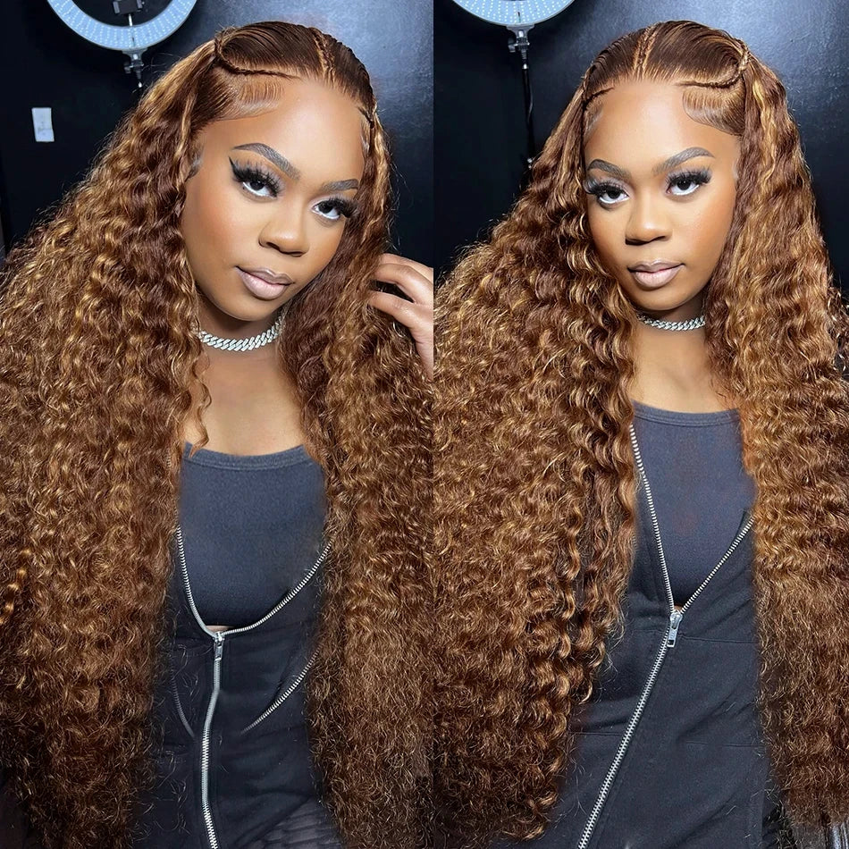 40 Inch 13x6 Curly Highlight Ombre Guluess Hd