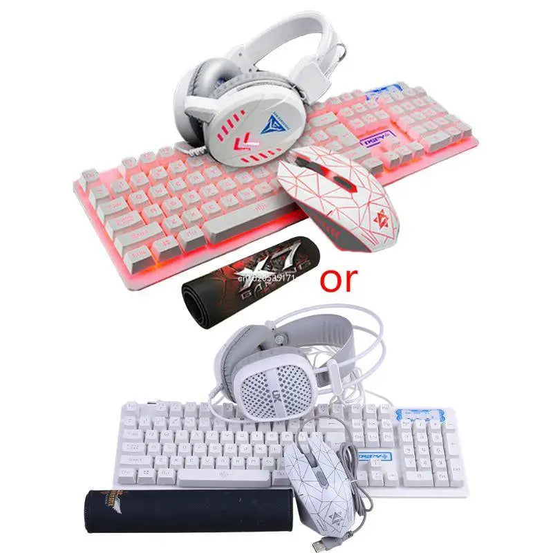 4Pcs/Set K59 Mechanical Wired USB Keyboard Illuminated Gaming