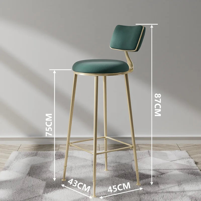 Nordic Bar Chair Light Luxury Home Golden Bar