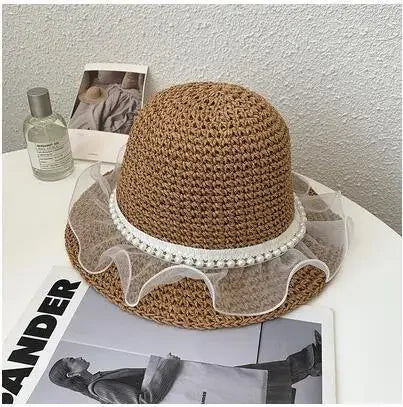 Women's Large Brim Straw Beach Hats Girl Cap