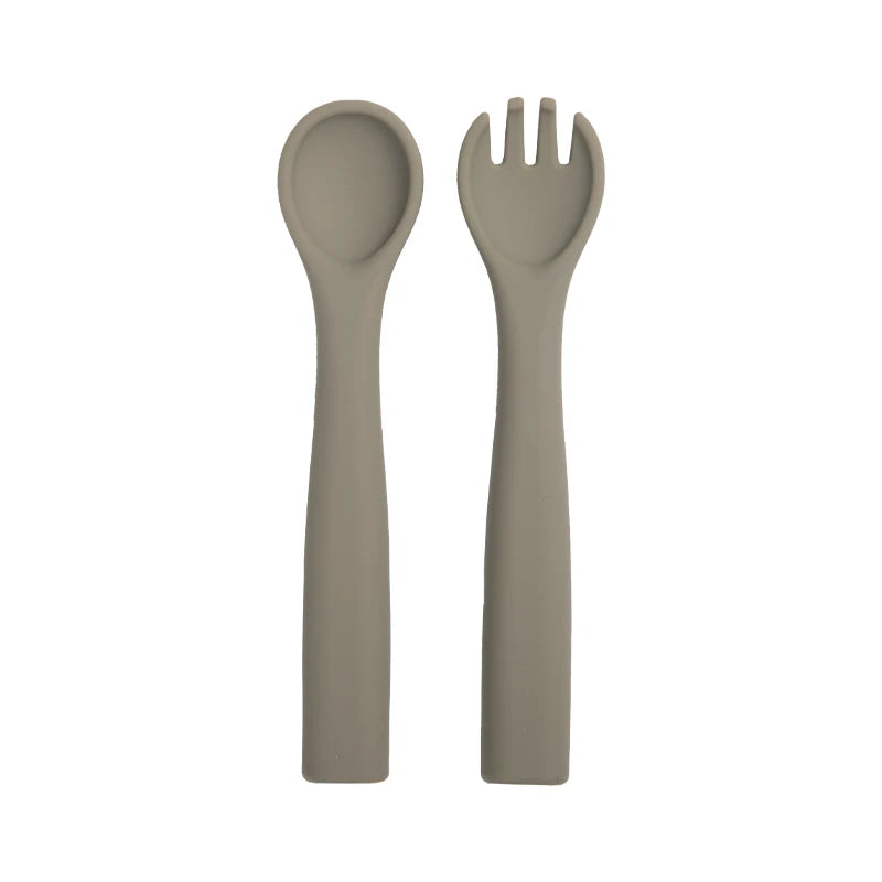 Food Grade Baby Soft Silicone Spoon Fork Set