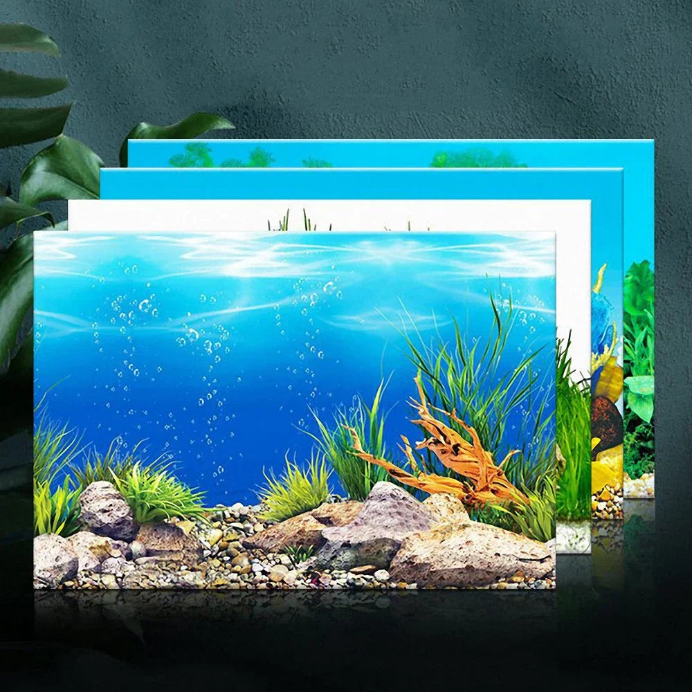 Double-sided Aquarium Landscape Sticker Poster Fish Tank 3D
