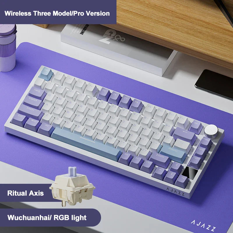 Ajazz Ak820 RGB Tri-Mode Gaming Mechanical Keyboard 82