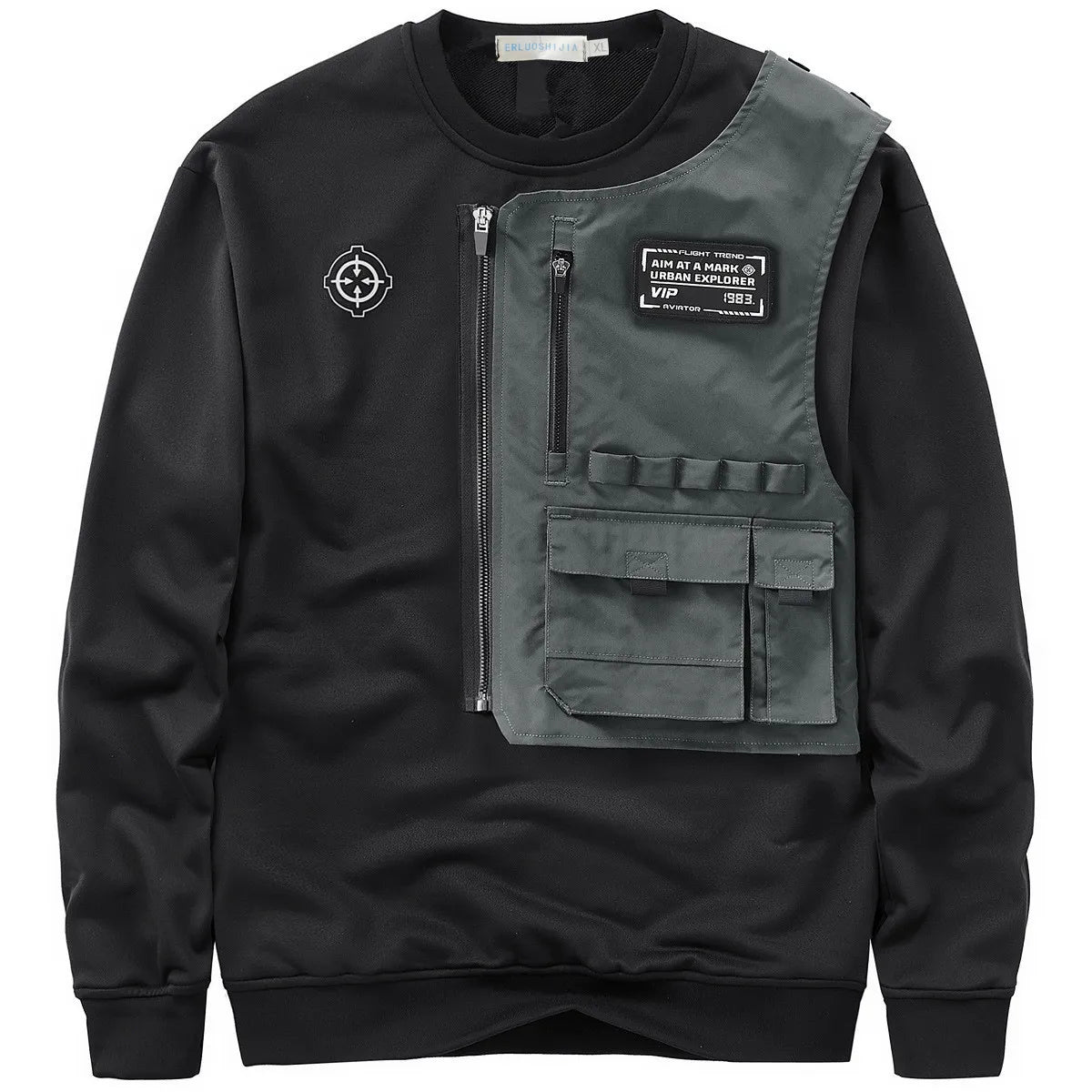 Trendyol Men Black Techwear 100% Cotton Patch Stich