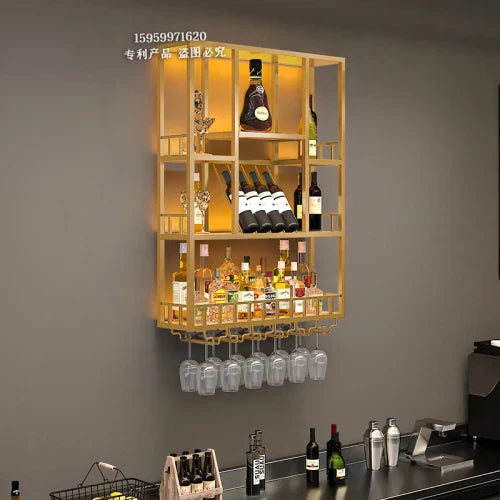 Club Hanging Wine Cabinet Shelf Whisky Liquor Display
