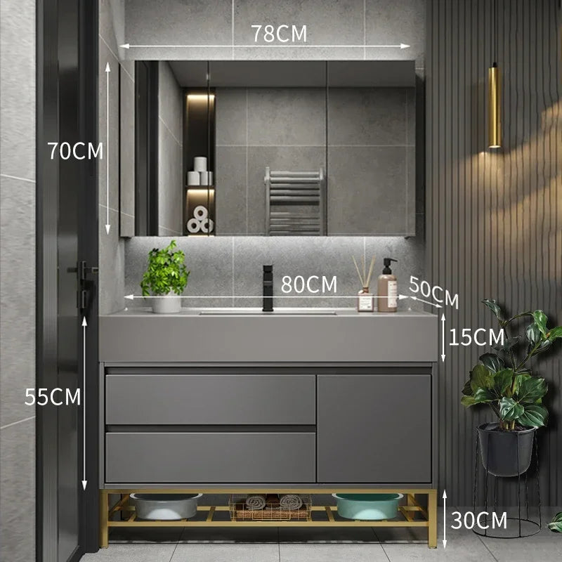Toilet Vanity Wall Bathroom Cabinets Drawer Wall Washbasin