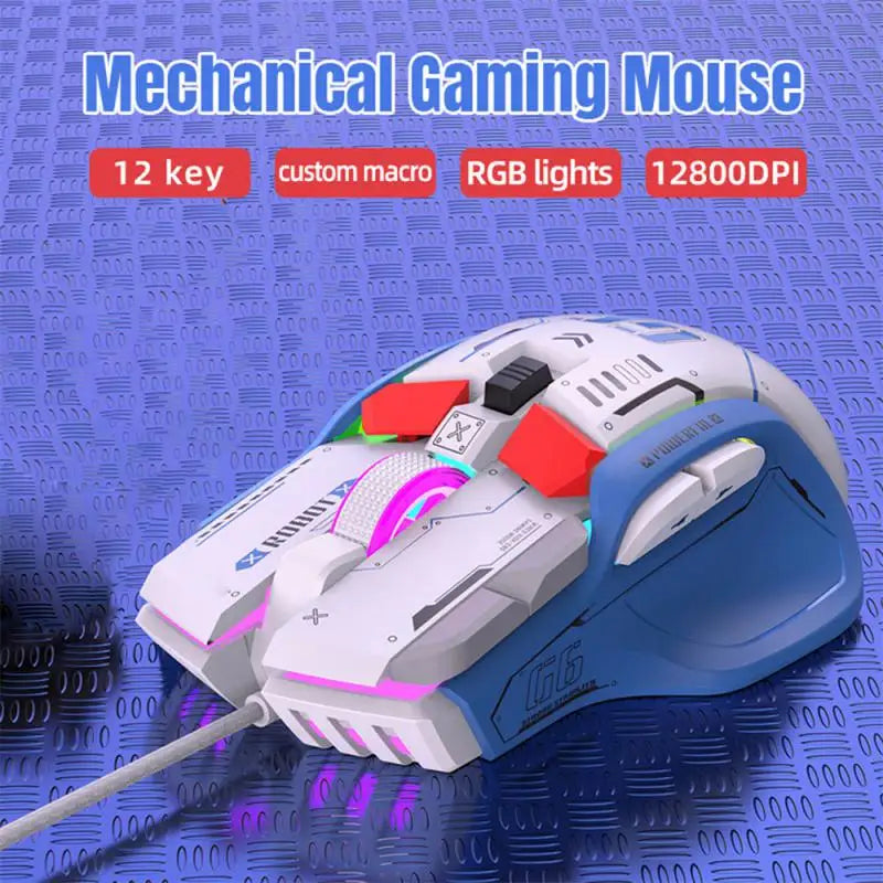 RYRA Rechargeable Bluetooth Wireless Mouse Gaming Mouse 12-Key