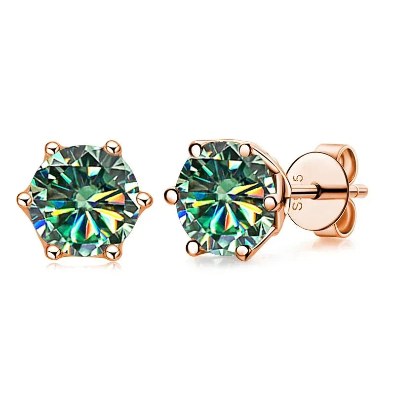 GRA 0.5ct-1ct D Color Certified Moissanite Stud Earrings