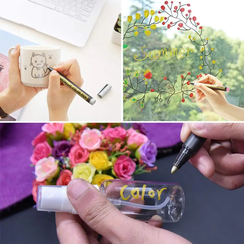 10/20 Color Metallic Paint Marker Pen Permanent Writing