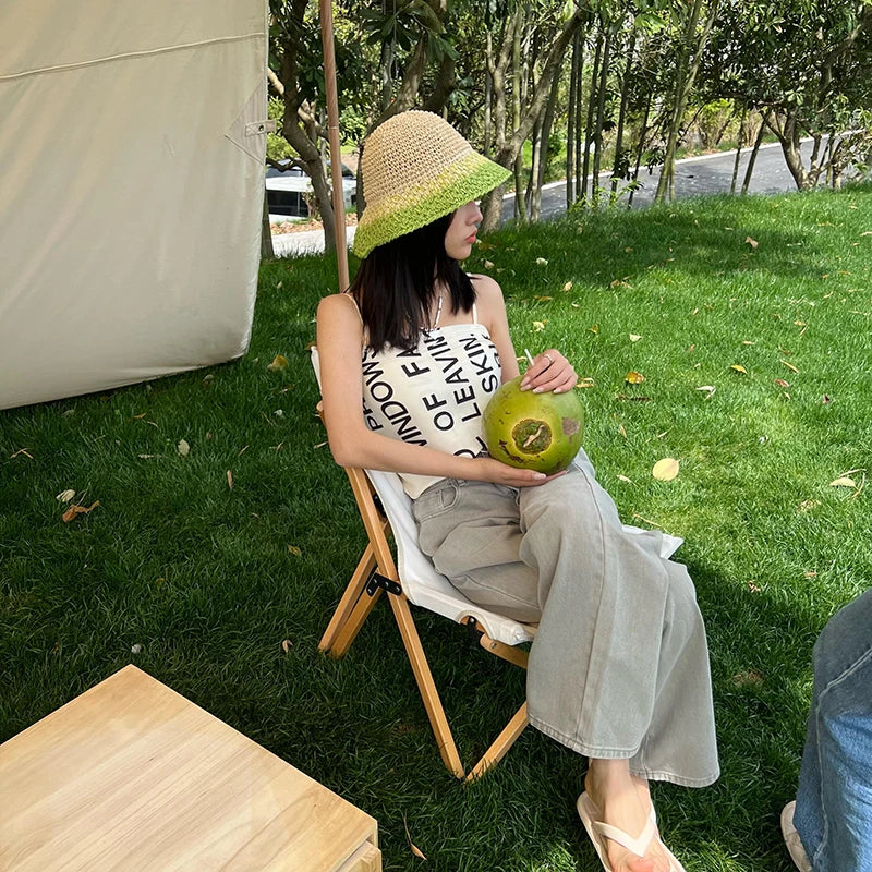 Gradient Straw Fisherman Hat Ladies Sweet Summer Sun