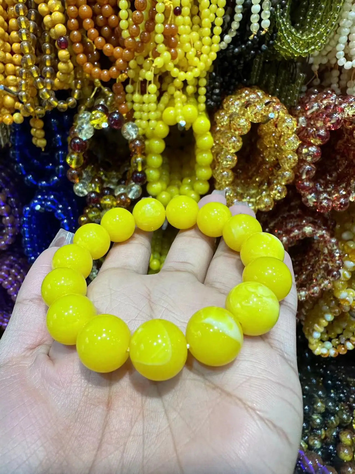 Natural Raw Amber Bracelet Men Women Healing Gemstone