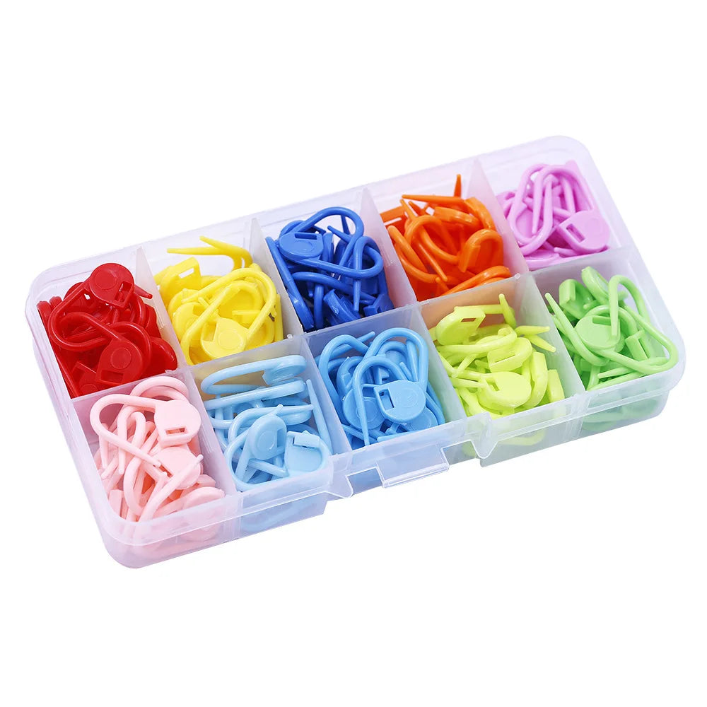 1set Color Plastic Locking Stitch Markers Marker Buckle