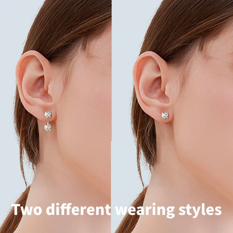 New Stud Earrings 5mm D Color Moissanite Drop