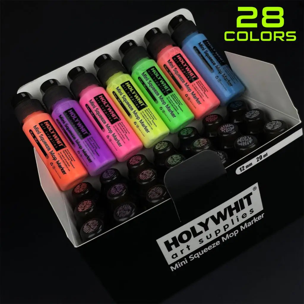 HOLYWHIT 12mm/20ml Mini Graffiti Flow Pen, Paint Signature