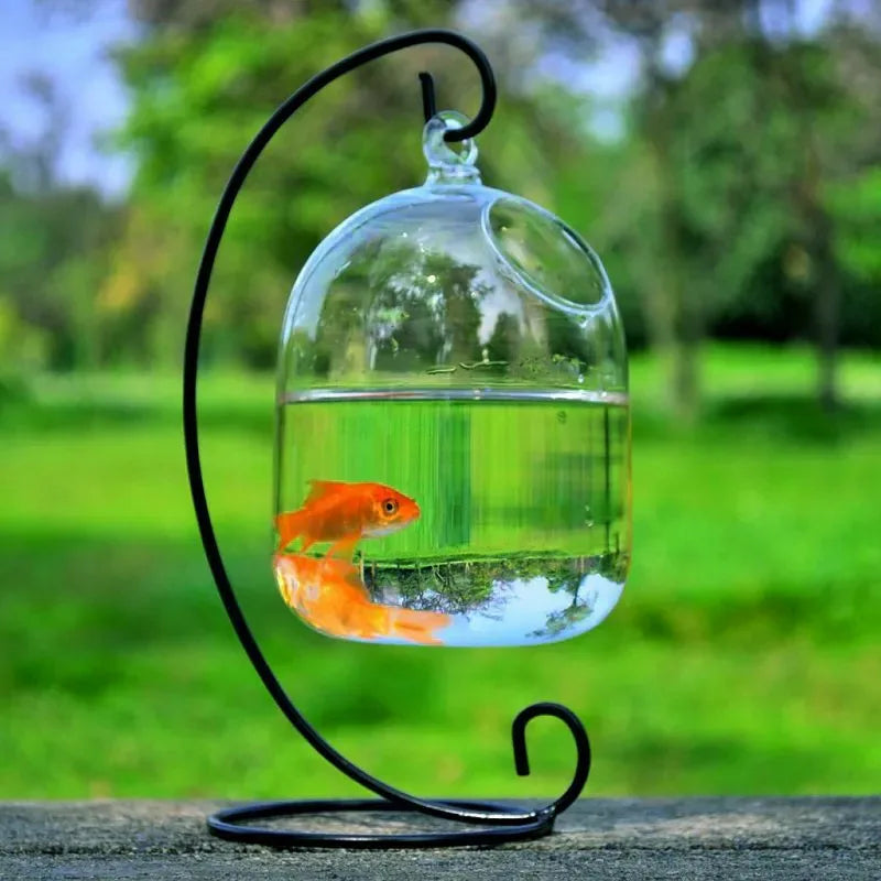 Mini Fish Tank Aquarium Accessories Goldfish Glass Fishbowl