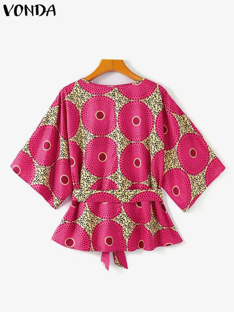 Plus Size 5XL VONDA Women Tunic Tops 2023