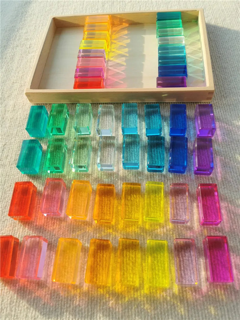 New Design Montessori Toys See Through Rainbow Lucite