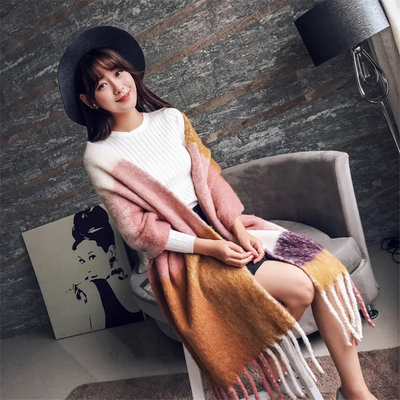 2023 Cashmere Scarf Women Winter Thick Pashmina Warm
