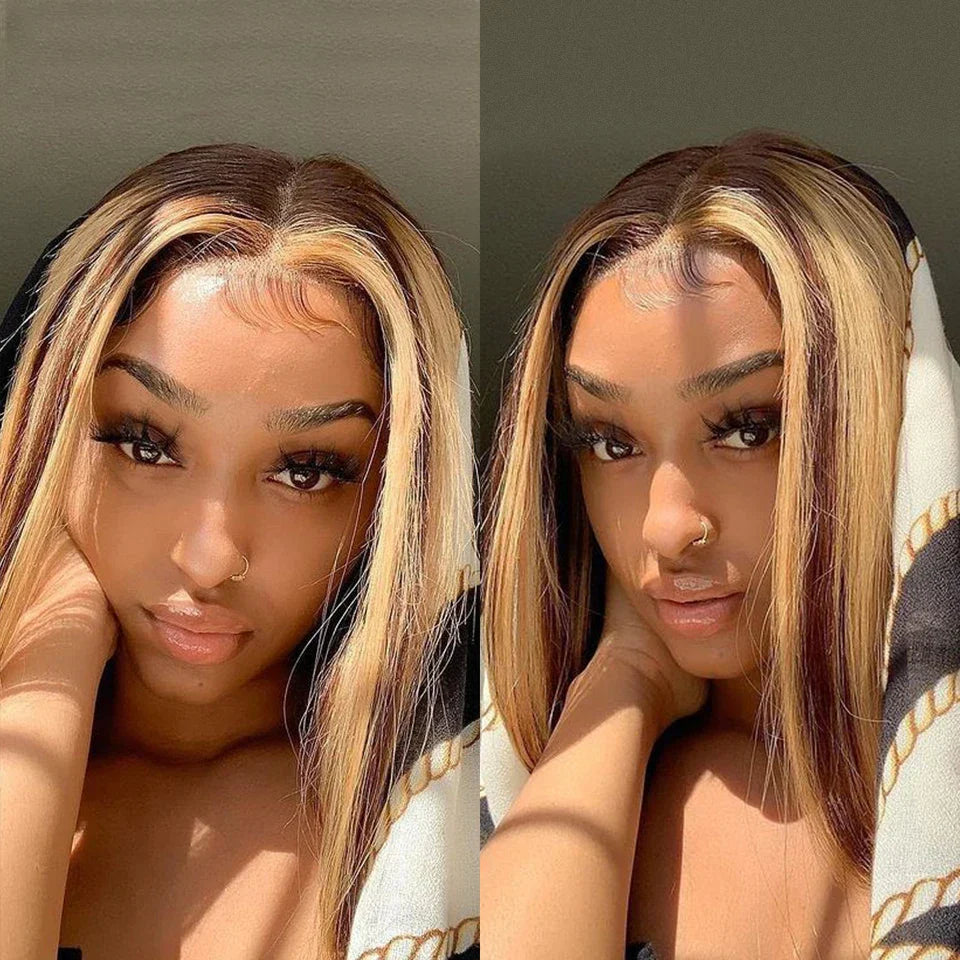 ISHINE 13x5x1 Highlight Straight Bob Wig Lace Front