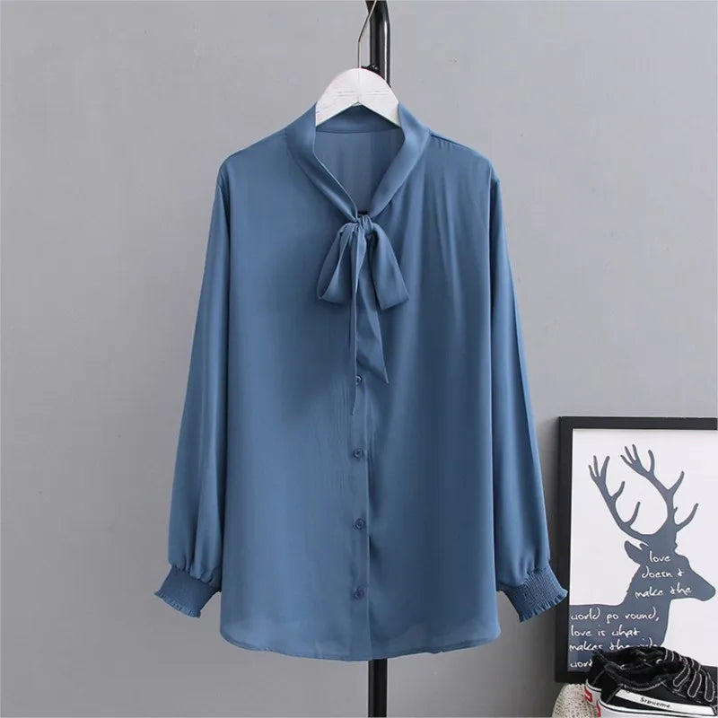2022 Autumn Plus Size Women Shirt Fashion Solid
