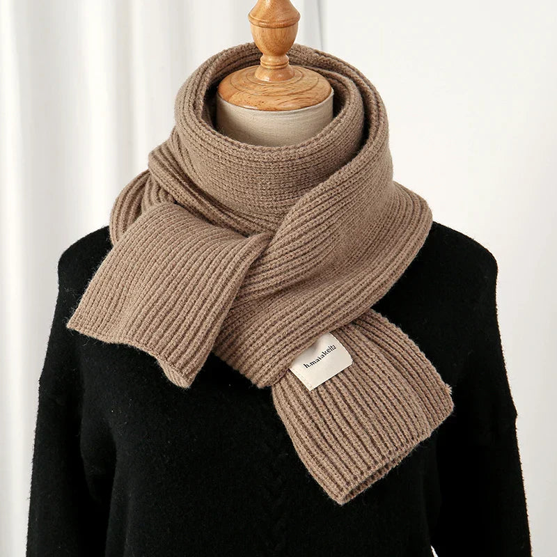 Warm Knitted Wool Soft Scarf Women Solid Korean