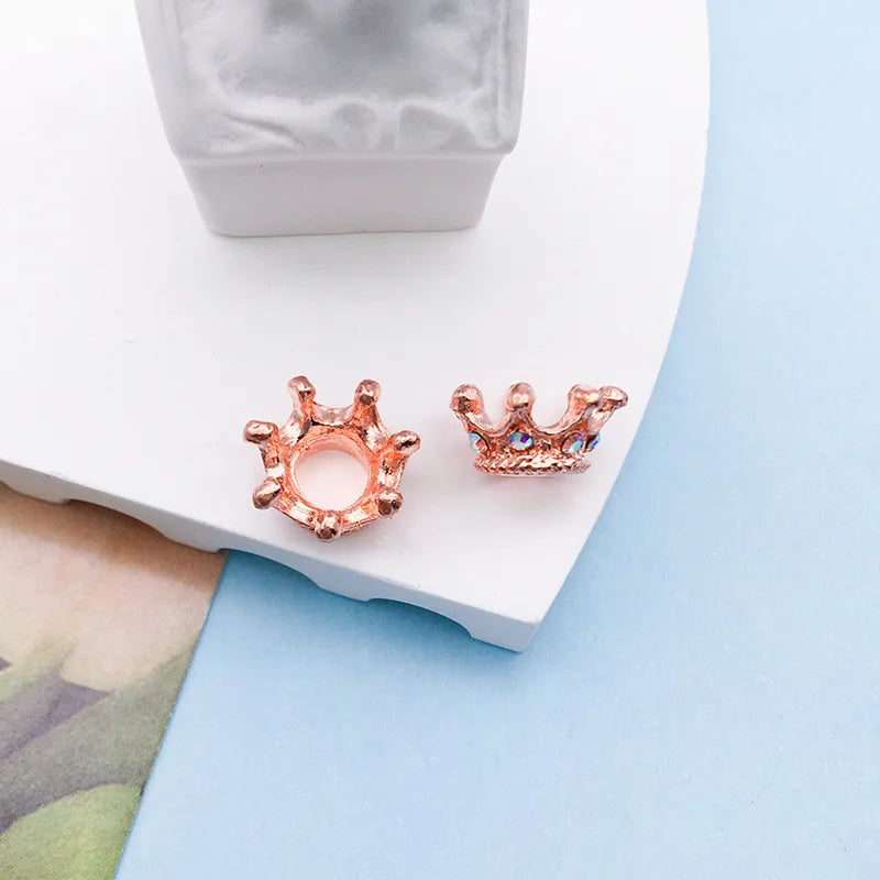 10PCS 4 Colors Rhinestone Insert Big Hole Crown