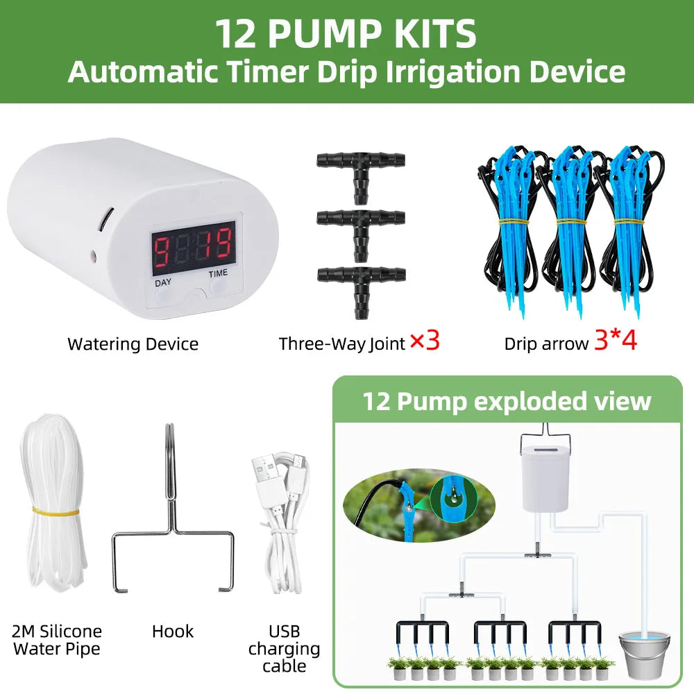 Automatic Plant Flower Watering Pump Home Sprinkler Drip