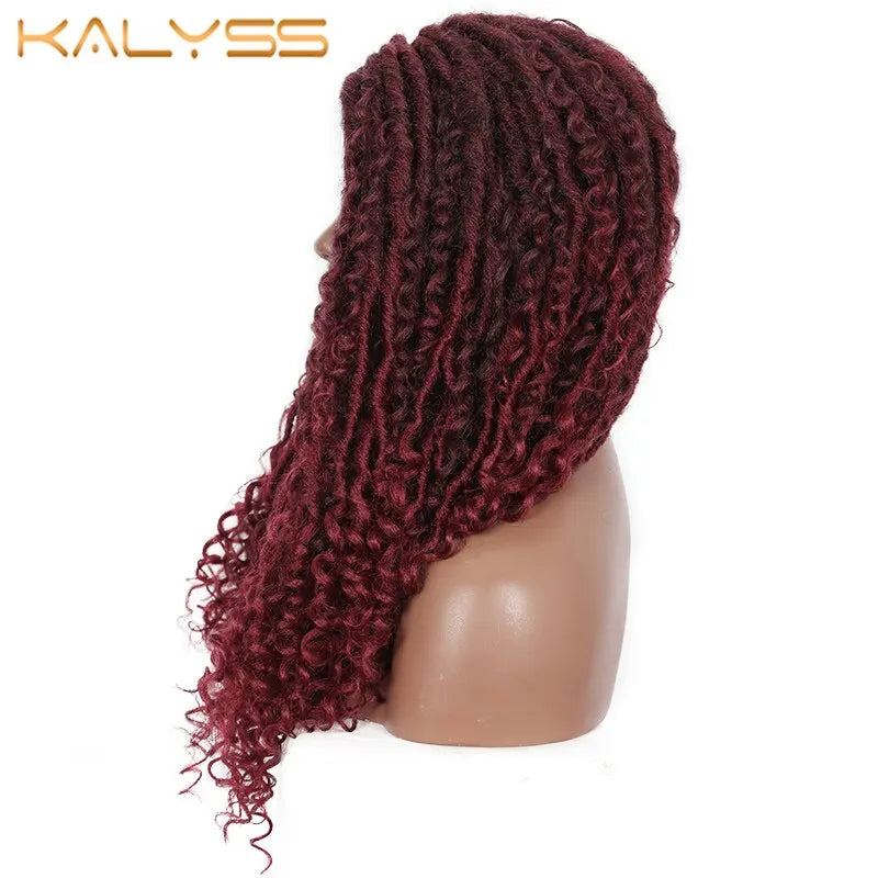 Kalyss 24 Inches Red Wig Synthetic Braids Wigs