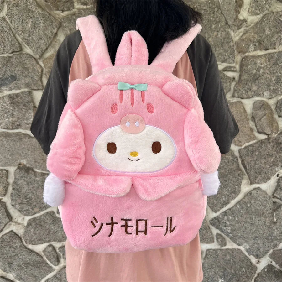 New Sanrio Cute Cartoon Plush Backpack Kuromi Large