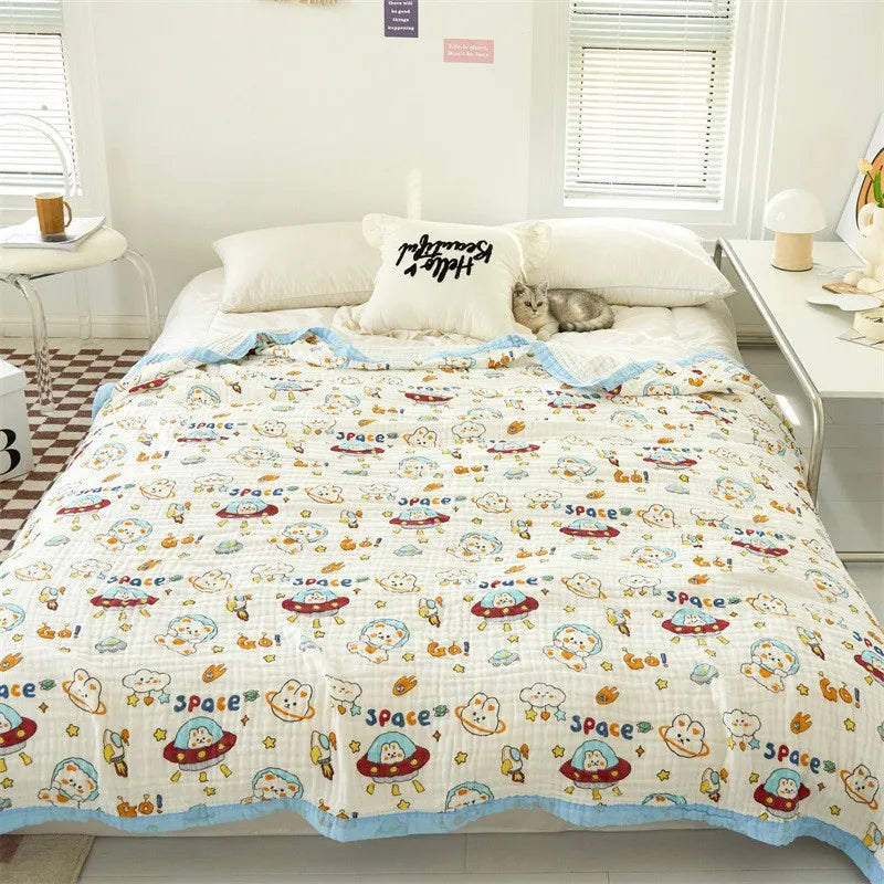 Size Baby Muslin Cotton Blanket Layer Gauze Cotton