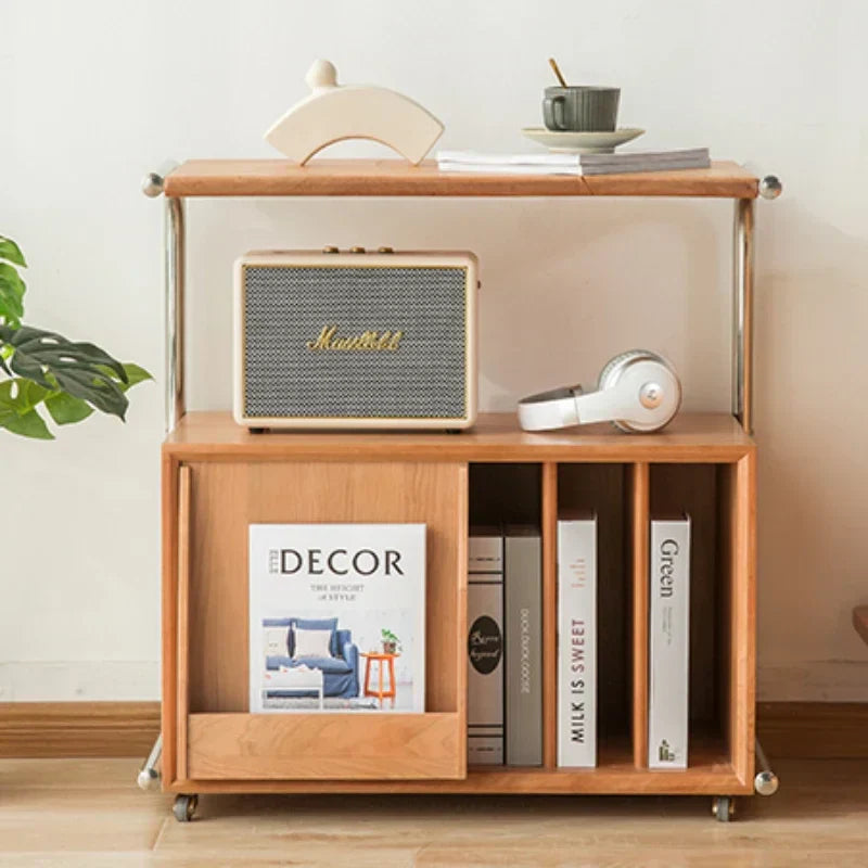 Nordic Wood Bedside Table Laden Makeup Bedroom Bedside