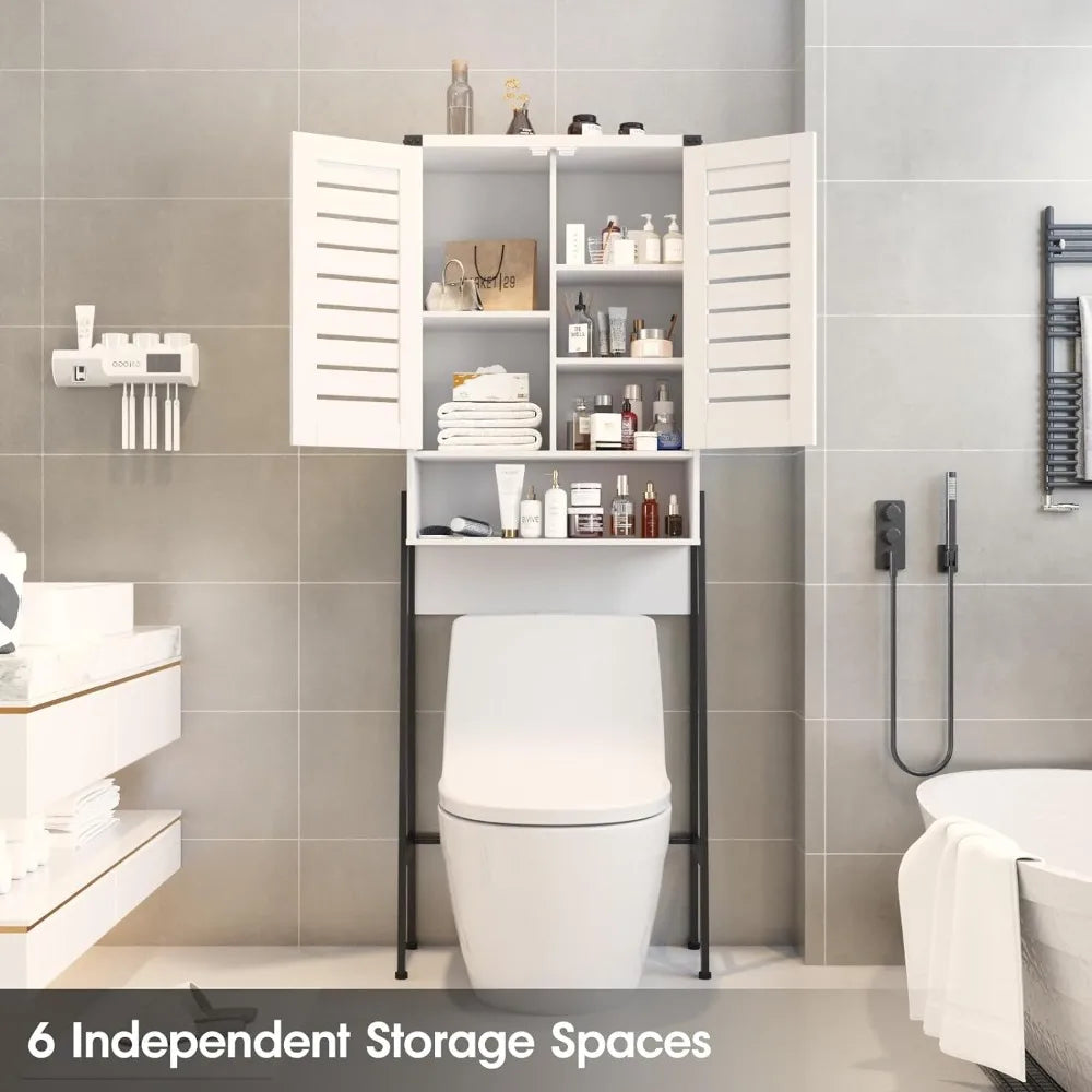 Storage Cabinet With 2-Door Blinds Bathroom Furniture Freestanding