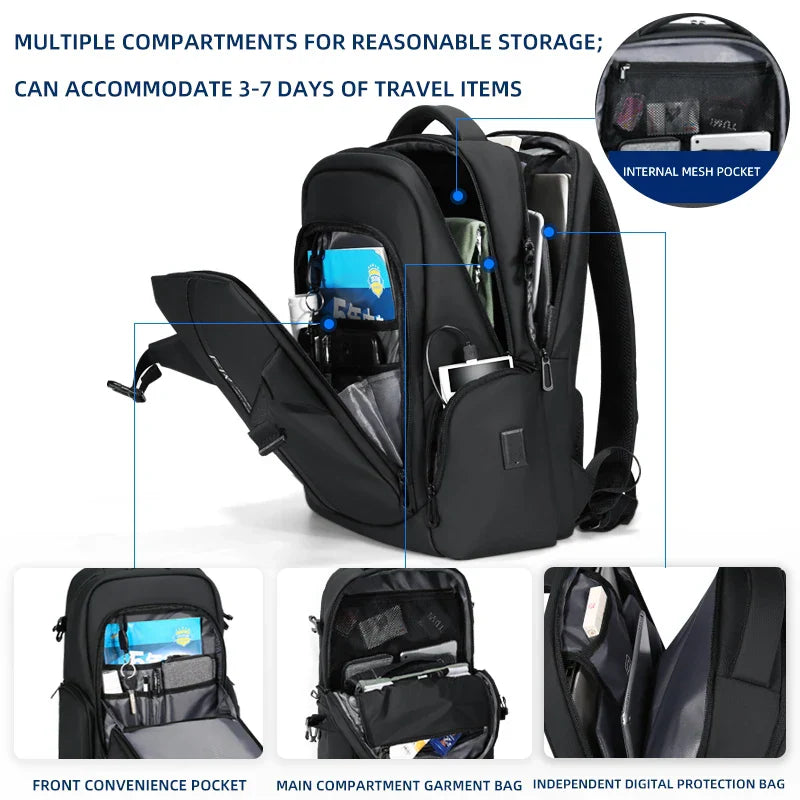 FENRUIEN Leisure Business Waterproof Backpack for Men USB