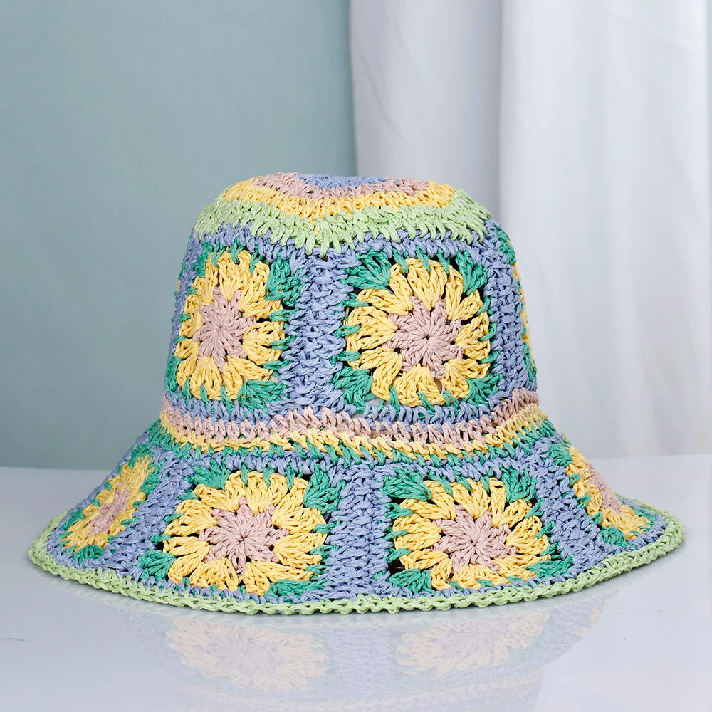NEW 2022 Womens Straw Hats crochet hat bucket