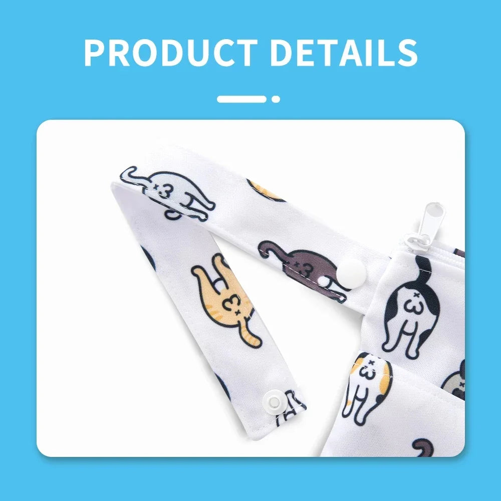 HappyFlute 30*36CM Dry&Wet Random-Print-4Pcs 2Pocket Zipper Snap Handle