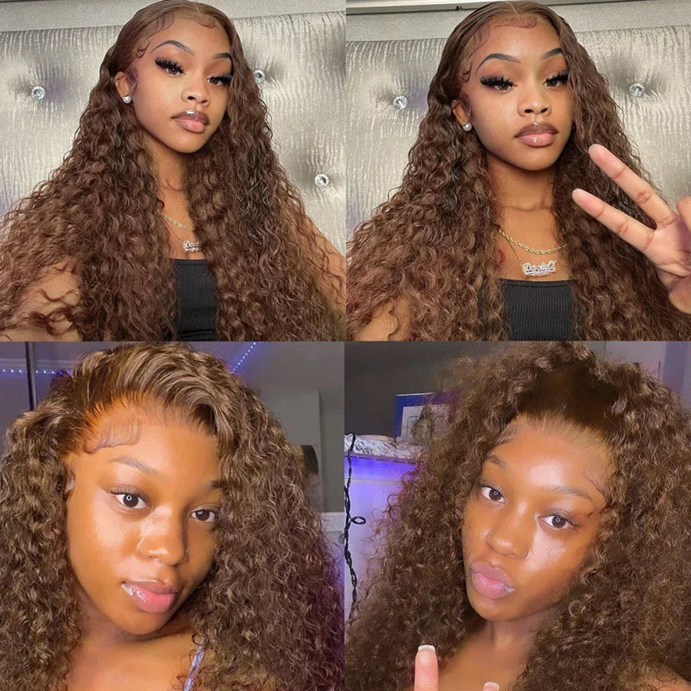 13x4 Chocolate Brown Lace Front Wig Deep Wave