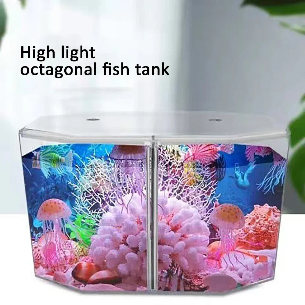 Acrylic Guppy Fish Tank Two-part Aquarium Betta Small