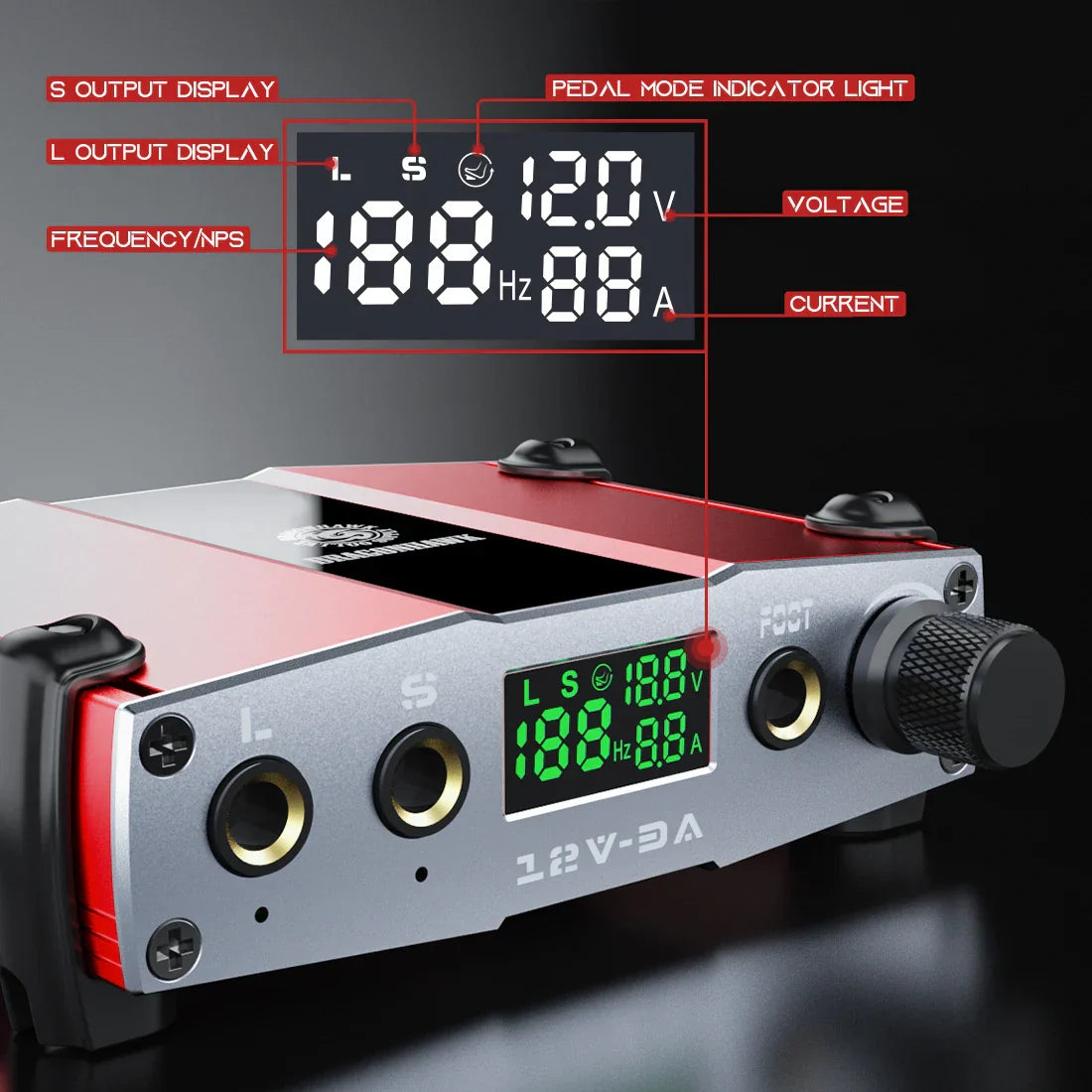 New Dragonhawk Professional Tattoo Power Supply Digital LCD