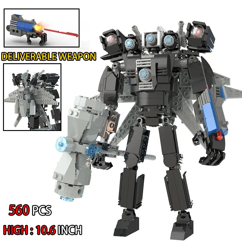 Moc Skibidi Toilet Builing Blocks Titan Clock Man