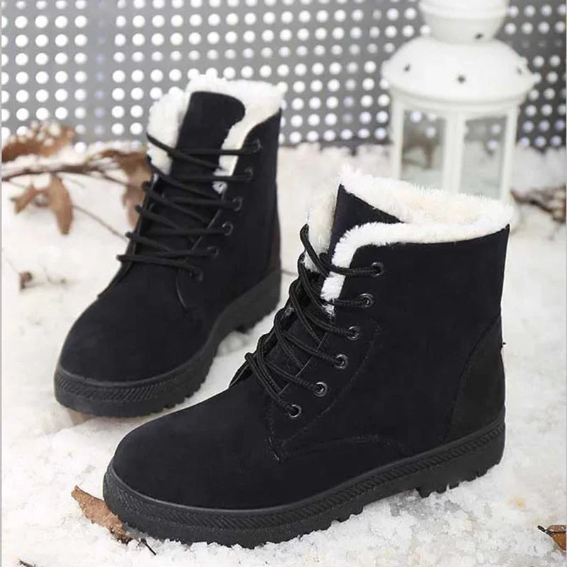 Women Winter Boots Ladies Snow Boots Lace Up