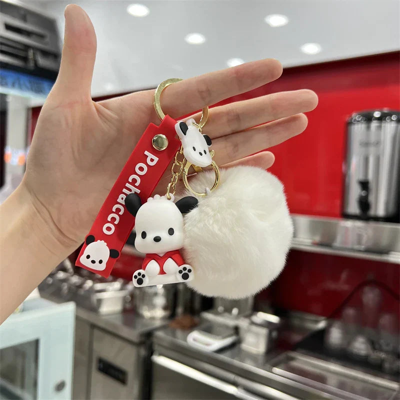 Kawaii Sanrio Keychain Cute Cartoon Pochacco Doll Pendant