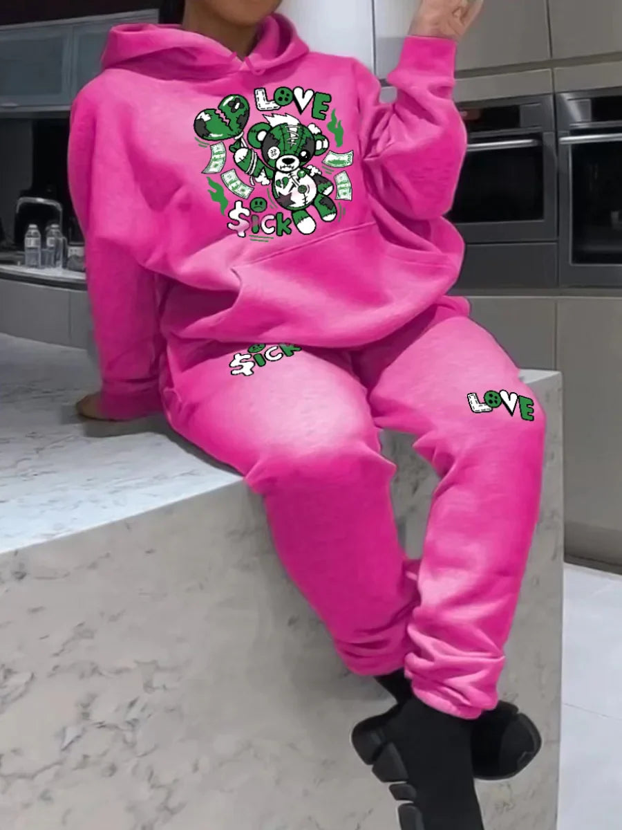 LW Plus Size Woman Tracksuit Two Piece Set