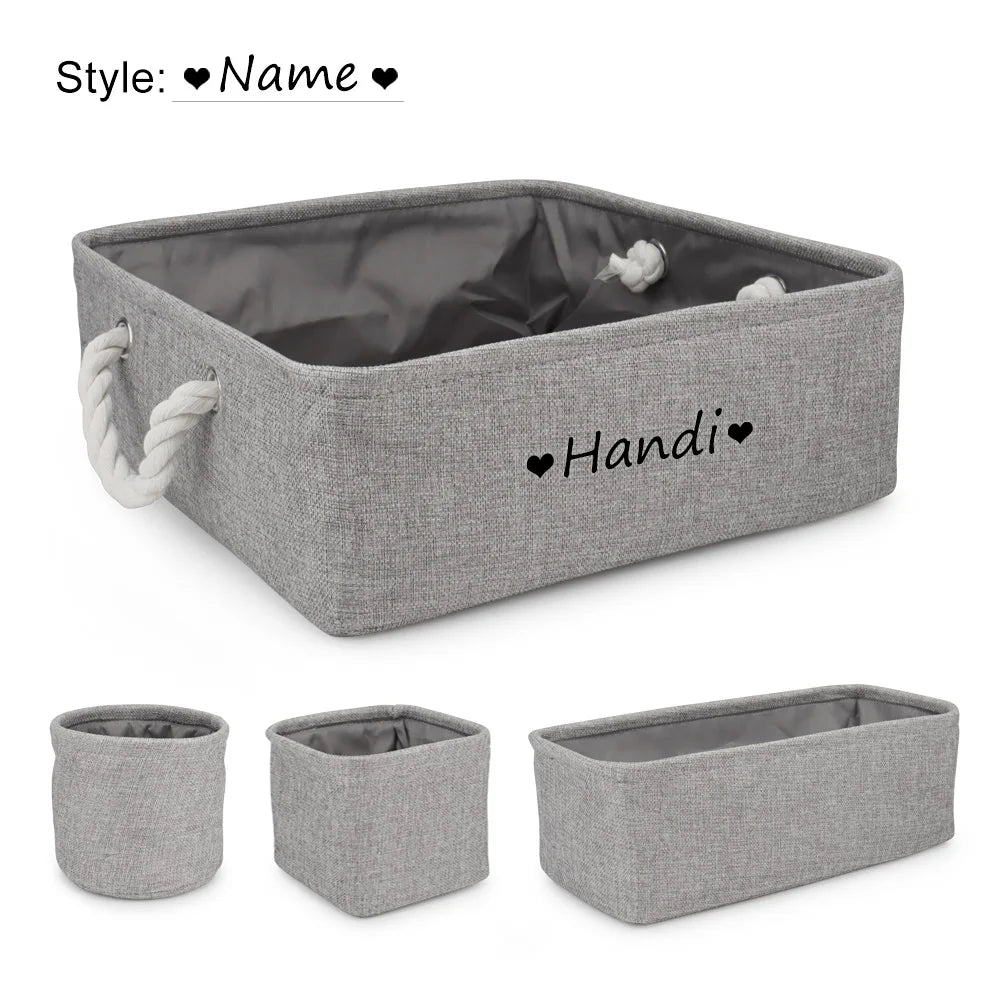4pcs/set Customized Name Dog Clothes Storage Basket Pet