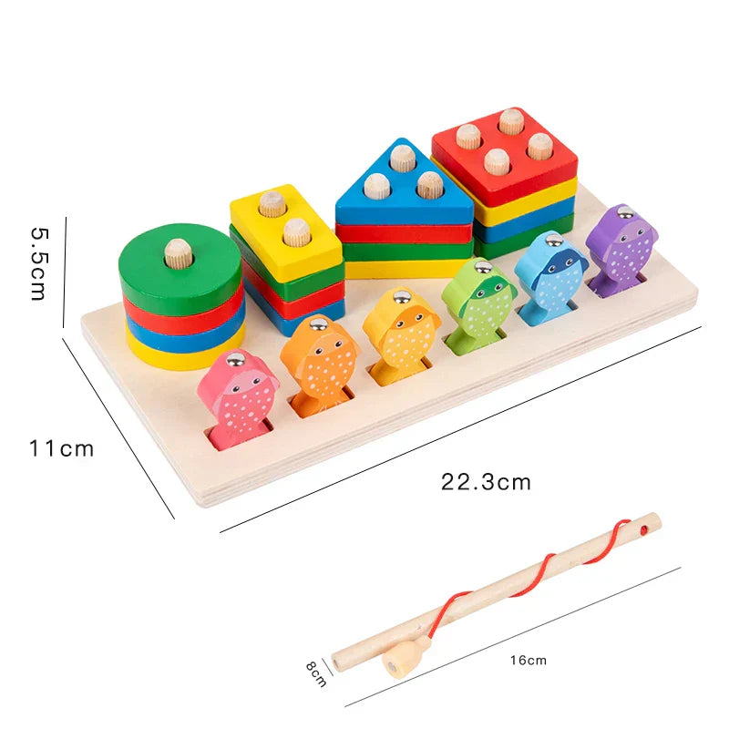in Montessori Baby Developmental Toys Shape Sorting Puzzle