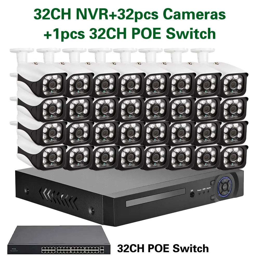 32 Channel 4K NVR Kit 5MP POE CCTV