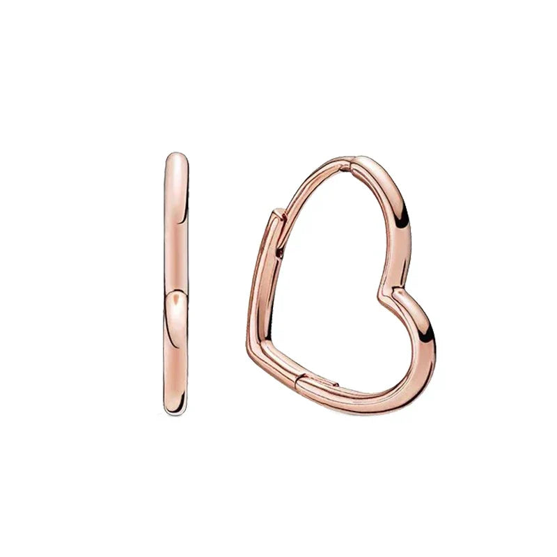 Rose Gold Hoop Earrings For Women 925 Silver