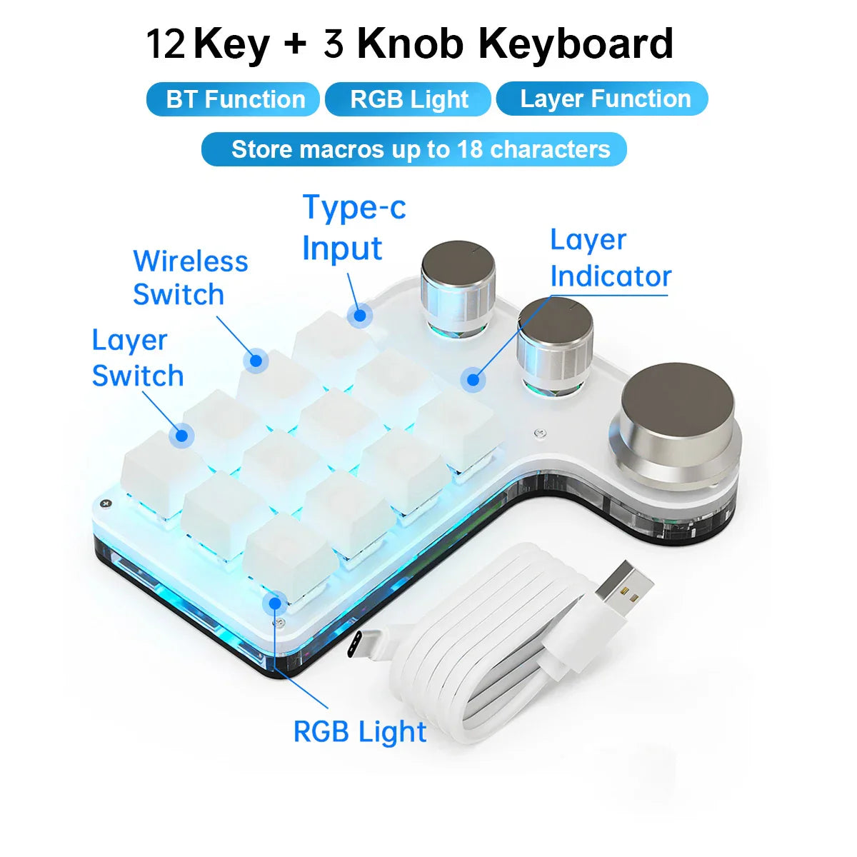 Programming Macro Custom Knob Keyboard RGB 3 Key