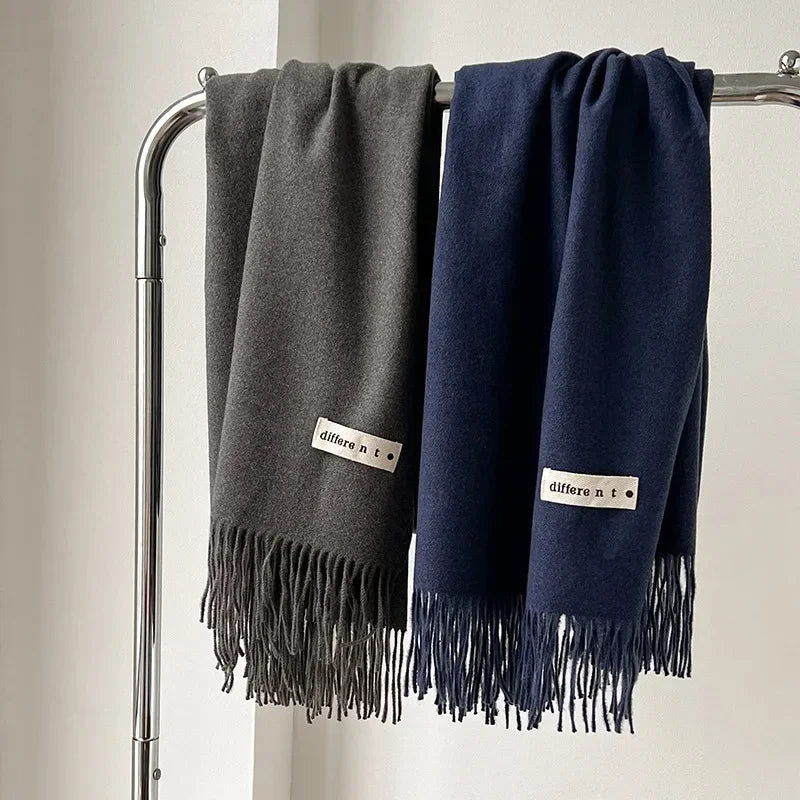 Luxury Brand Wool Scarf For Women Men Solid