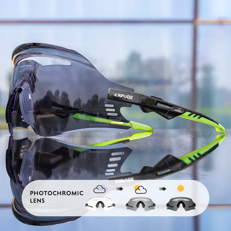 Kapvoe New Photochromic Cycling Glasses Men Women Outdoor